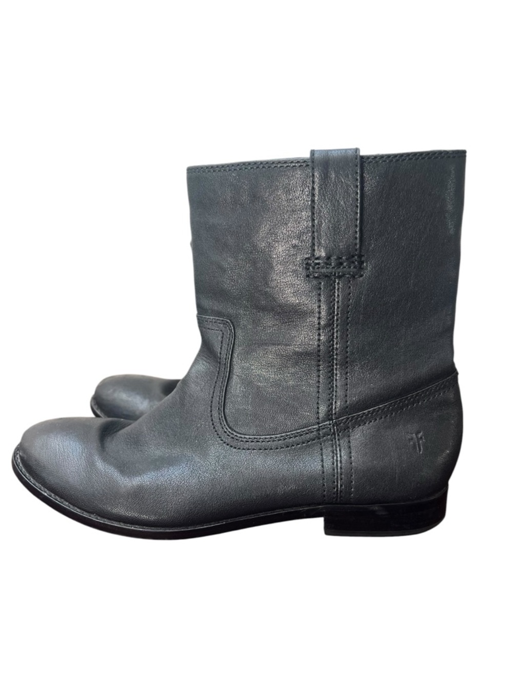 Frye Anna Shortie Black Leather Ankle Boots US 9 Moto Boho Western